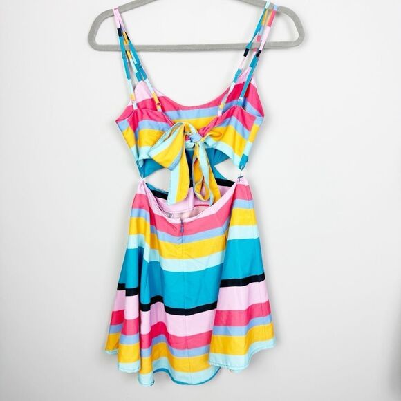 LOVERS + FRIENDS | NEW Alexandra Striped Tie Back Cutout Dress Women’s Size XS - Picture 10 of 14